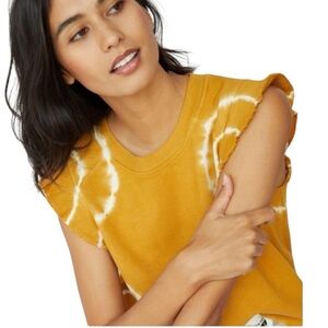 Anthropologie TLa.Yellow Tie-Dye Sleeveless Top Size S